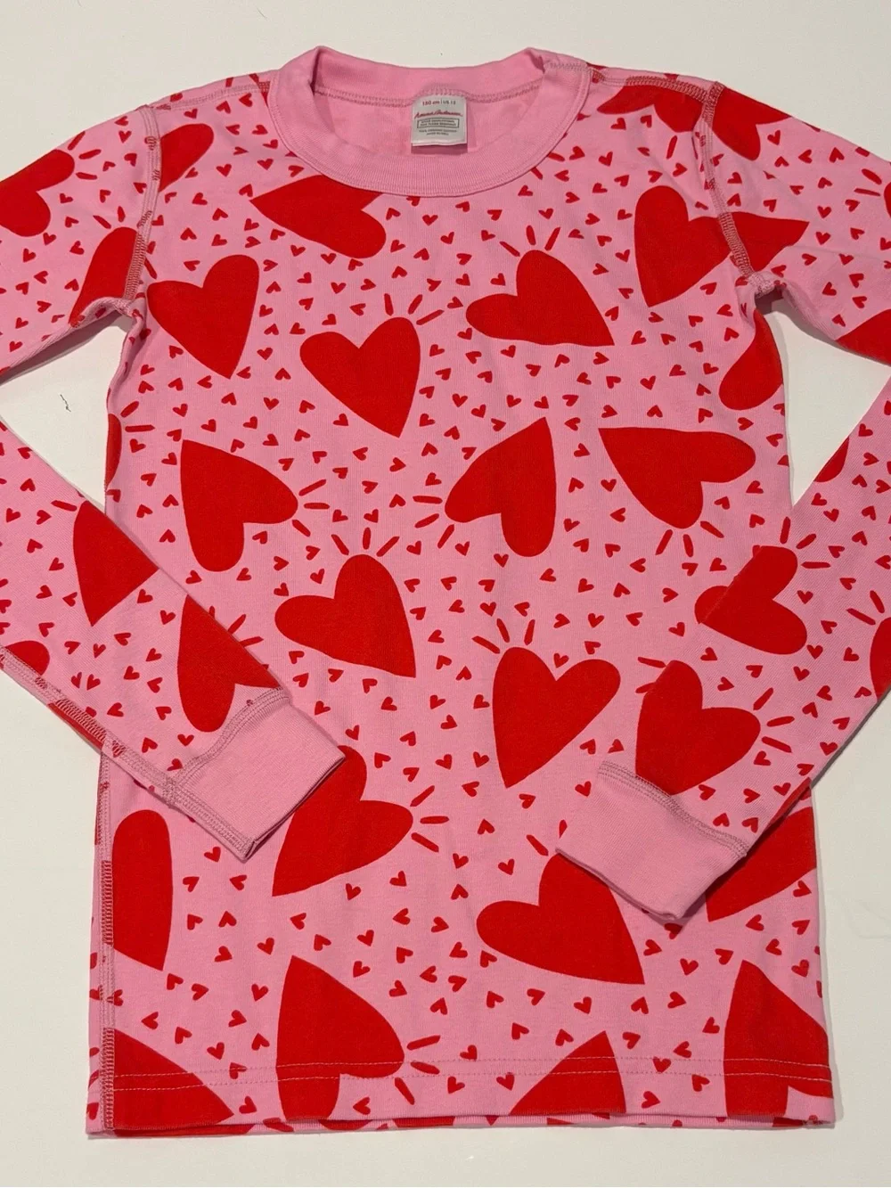 Hanna Anderson Girls Valentine's Long Sleeve Pajama Top Size 12